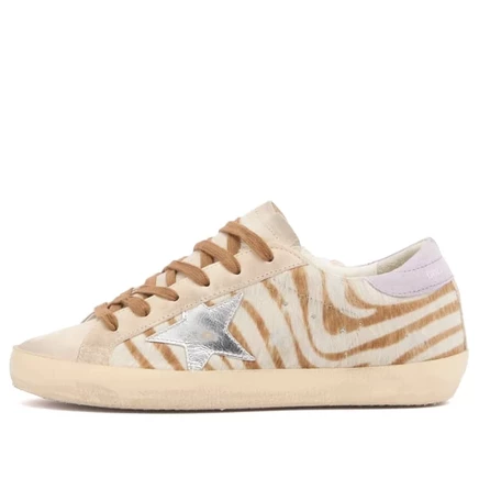 Кроссовки Golden Goose Super Star zebra white brown