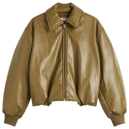 Мужская бомбер-куртка Acne Studios Onnea из экокожи, хаки