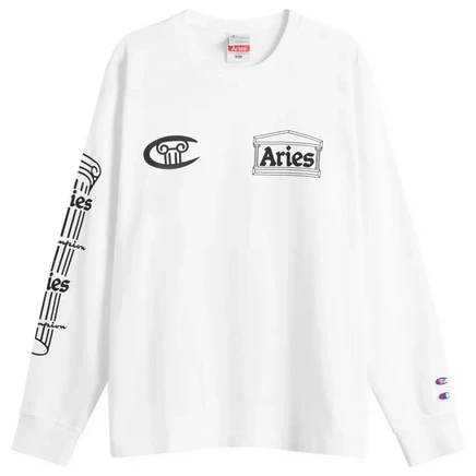 Мужской лонгслив Champion x Aries Stars, белый