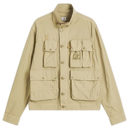 Мужская рубашечная куртка C.P. Company Multi Pocket Short, коричневая