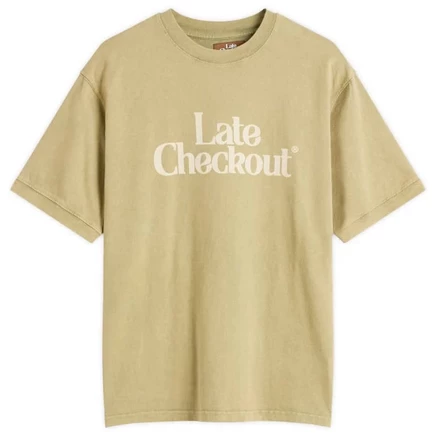Мужская футболка Late Checkout с логотипом, зеленая