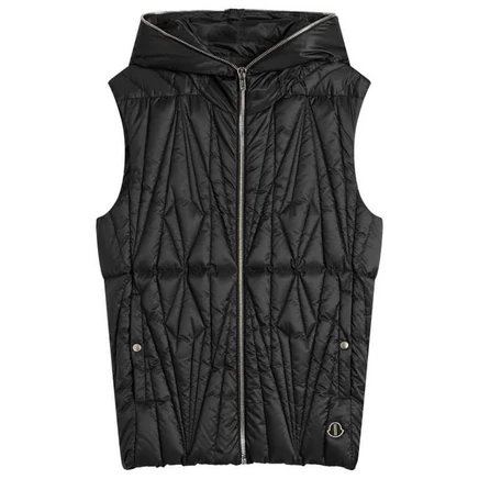 Мужской пуховый жилет Rick Owens x Moncler Geocamo, черный