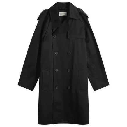 Мужской тренч Saint Laurent из габардина, черный