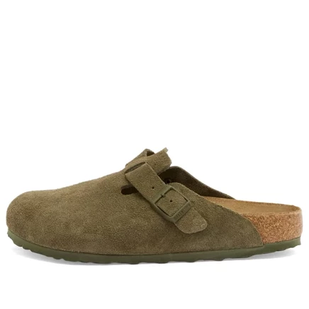 Мужские клоги Birkenstock Boston из замши, тимьян