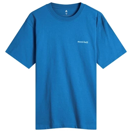 Футболка Montbell с летними облаками blue