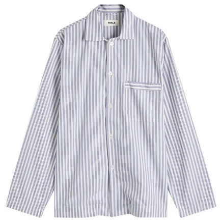 Мужская рубашка для сна Tekla Sleep Shirt оверсайз из органического хлопка, в полоску
