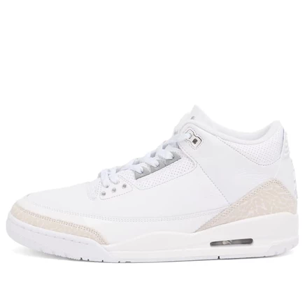 Мужские кроссовки Air Jordan 3 Retro, бело-серебристые