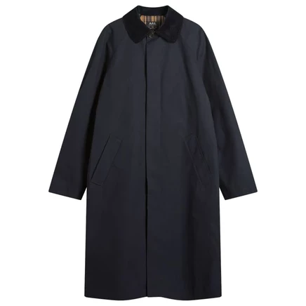 Макинтош из вощеного хлопчатобумажного полотна A.P.C. Gaspard dark navy