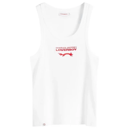 Мужская майка Charles Jeffrey Loverboy Logo, белая с красным