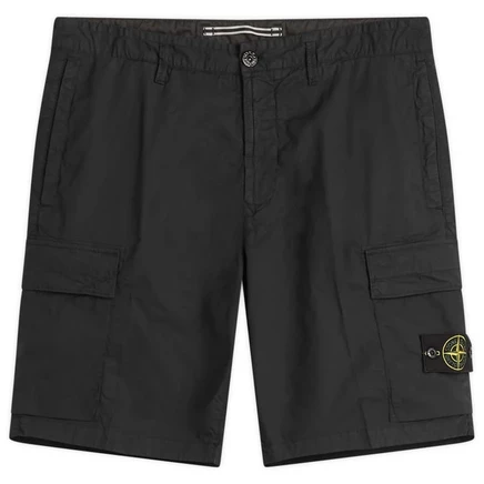 Мужские карго-шорты Stone Island Tela Paracadute, черные