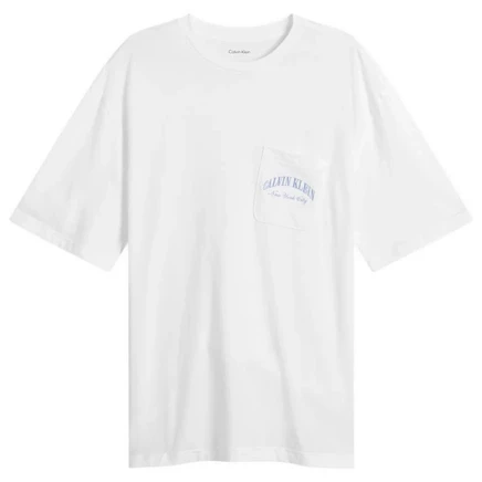 Мужская пижама Calvin Klein Heritage Crest, белая в голубую полоску