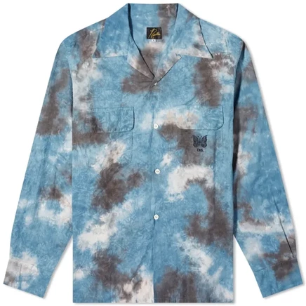 Мужская рубашка Needles Vacation Collar Indigo Wash, индиго