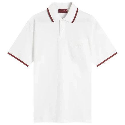 Мужская рубашка‑поло Gucci Stretch Cotton, молочная