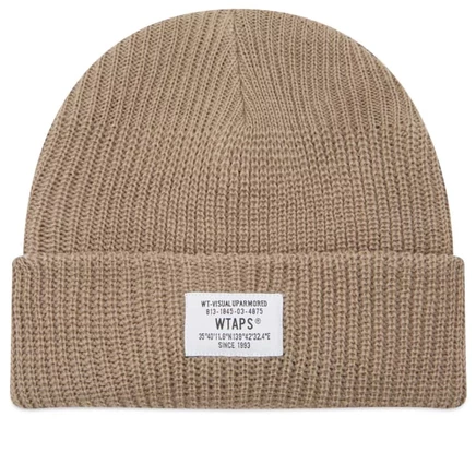 Мужская шапка wtaps SGT Label из акрила, серо-бежевая