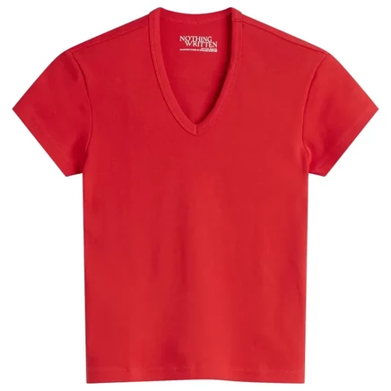 Мужская футболка Nothing Written 90S V Neck, красная