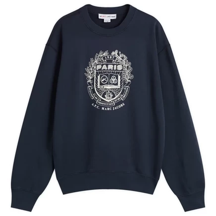 Мужской свитшот A.P.C. x Marc Jacobs, тёмно-синий