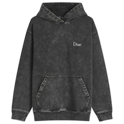 Классическая французская махровая толстовка с капюшоном Dime Classic faded black