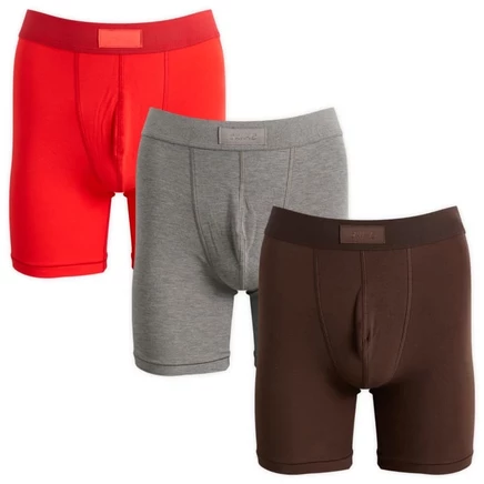 Мужские трусы-боксеры Skims Cotton 5″, 3 шт., ruby espresso