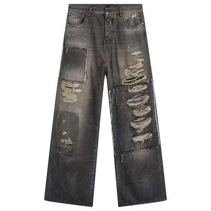 Мужские мешковатые джинсы Amiri Carpenter Repaired, черные