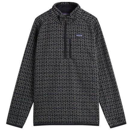Мужская флисовая кофта patagonia better sweater с молнией 1/4, темно-синяя