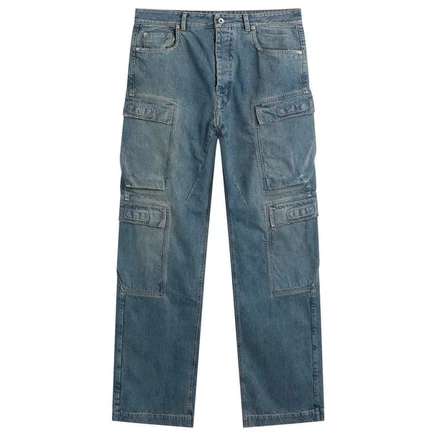 Мужские джинсы Rick Owens DRKSHDW Double Cargo, индиго