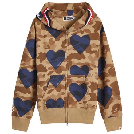 Толстовка с капюшоном на молнии Bape Shark - Купающаяся обезьяна, которую я люблю