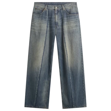 Мужские джинсы MM6 Maison Margiela широкого кроя, синие