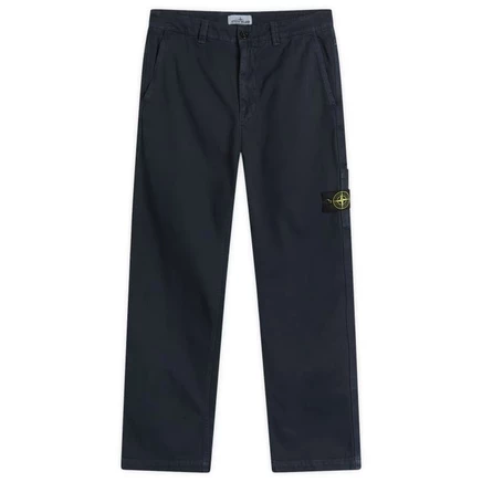 Мужские рабочие брюки Stone Island Panama, хлопок, эффект состаривания, темно-синие