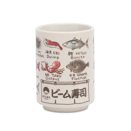 Чашка BEAMS JAPAN «Fish Sushi», белая