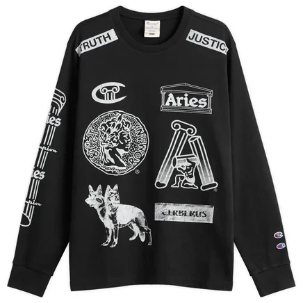 Мужской лонгслив Champion x Aries Sponsor, черный