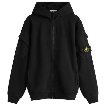 Мужское худи Stone Island Brushed Fleece, черное