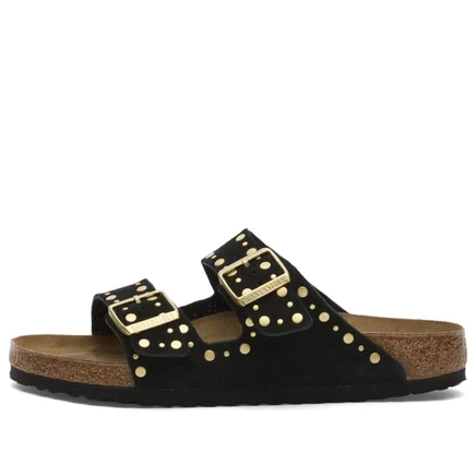 Мужские сандалии Birkenstock Arizona Rivet, замша, черные