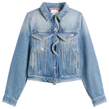 Винтажная джинсовая куртка Acne Studios Oleag из джинсовой ткани среднего синего цвета