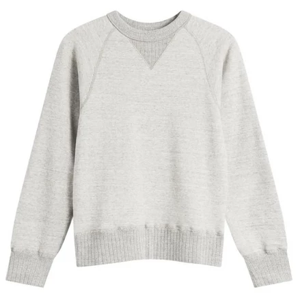 Мужской свитшот BEAMS BOY Rib Crewneck, светло‑серый