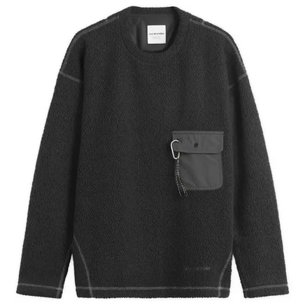 Мужской свитер And Wander REWOOL Jacquard, чёрный