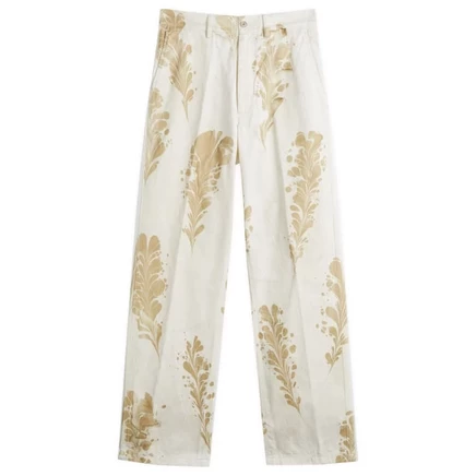 Брюки с японским принтом Dries Van Noten Pynam