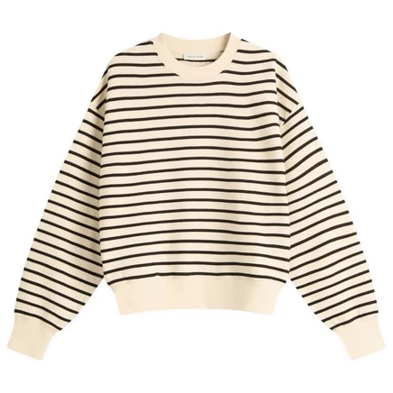 Толстовка в полоску Anine Bing Dean black stripe french terry
