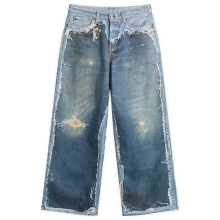 Мужские джинсы acne studios 1981 с принтом, средне-синие
