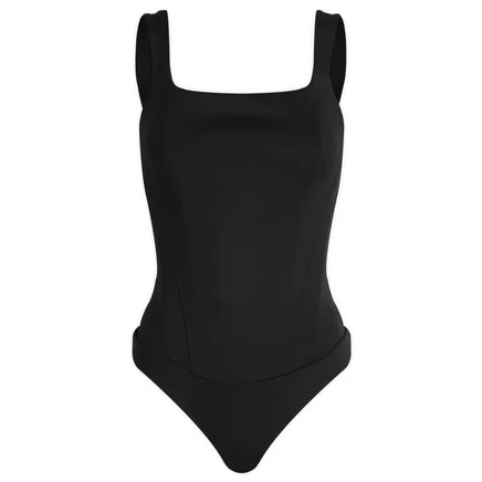 Женское боди Good American Scuba корсетного кроя, черное