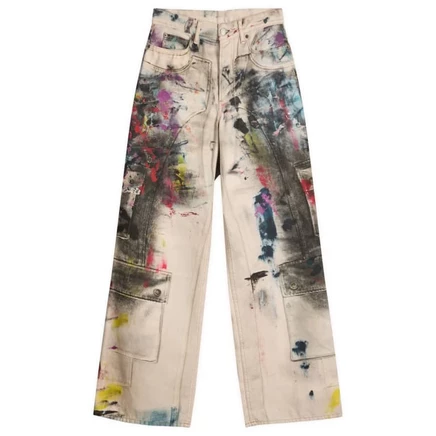 Мужские джинсы Acne Studios 1981 U Painter, белые с принтом