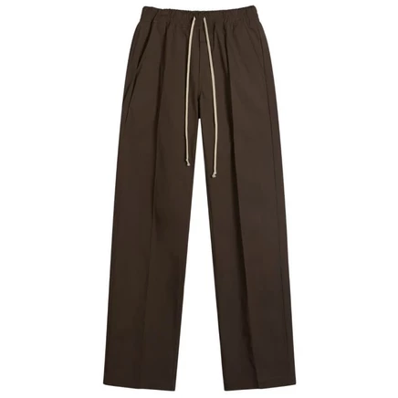 Плотные хлопчатобумажные поплиновые брюки Dietrich на завязках от Rick Owens dark dust