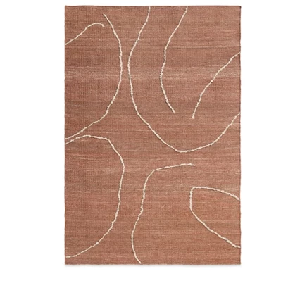 Ковер Ferm Living Gesso 140×200 см джут, терракотово-бежевый
