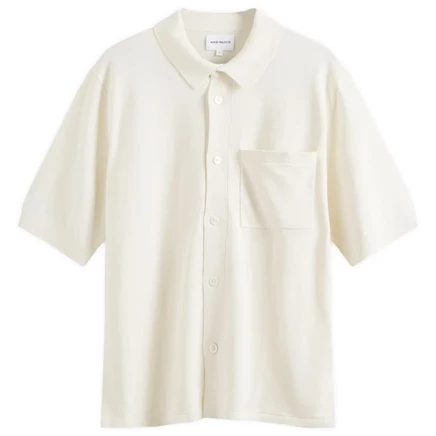 Норвежское вязаное поло Rollo на пуговицах от Norse Projects kit white