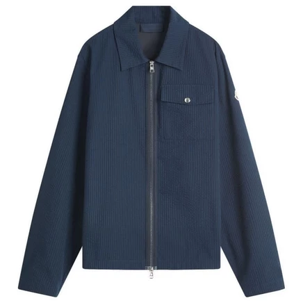 Рубашка в полоску Moncler Technical Seersucker navy