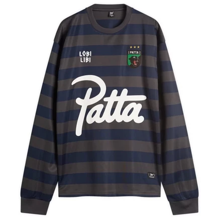 Футбольная майка в полоску Patta с длинным рукавом forged iron