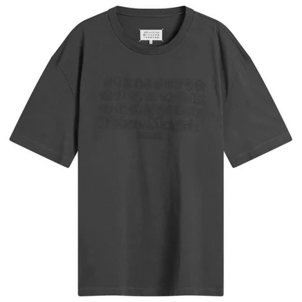 Футболка из джерси с цифрами Maison Margiela washed black