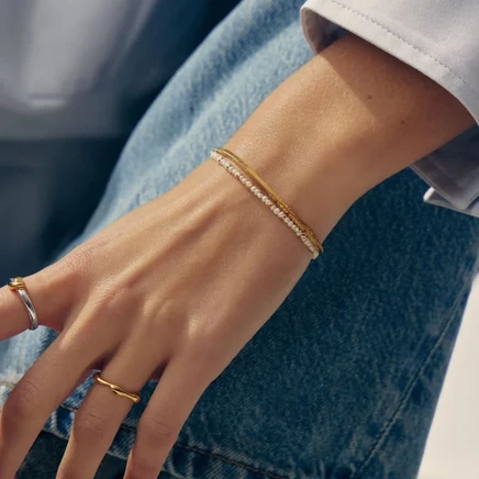 Женский браслет Missoma Micro Pearl, золотистый