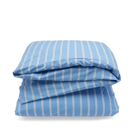 Пододеяльник двуспальный Tekla Fabrics, голубой в полоску
