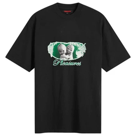 Футболка с надписью Pleasures Cutie в тяжелом весе black