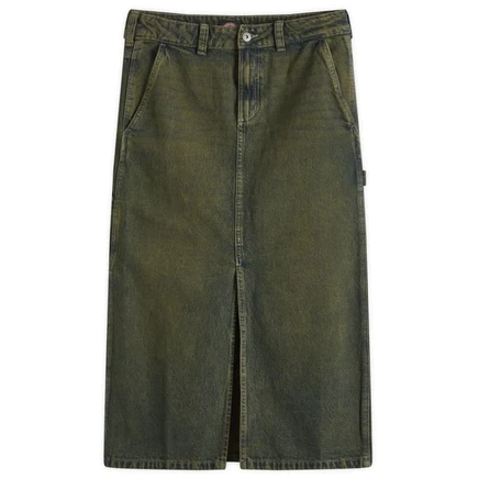 Женская джинсовая юбка Dickies Midi Carpenter, зеленая